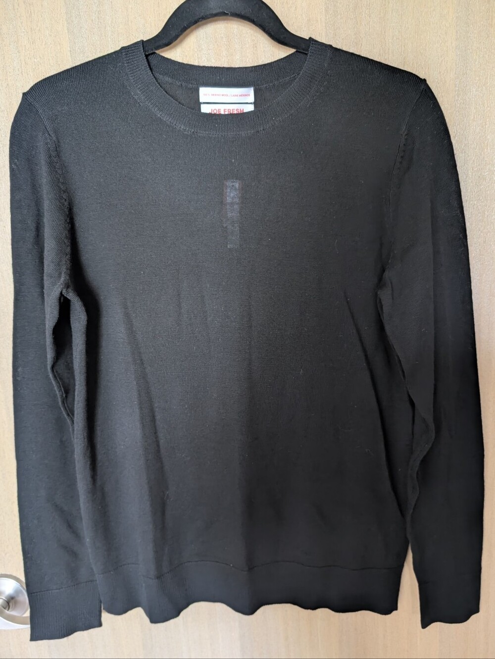 [2/$25] Joe Fresh Women's Black Merino Wool Crewneck Sweater | Medium |